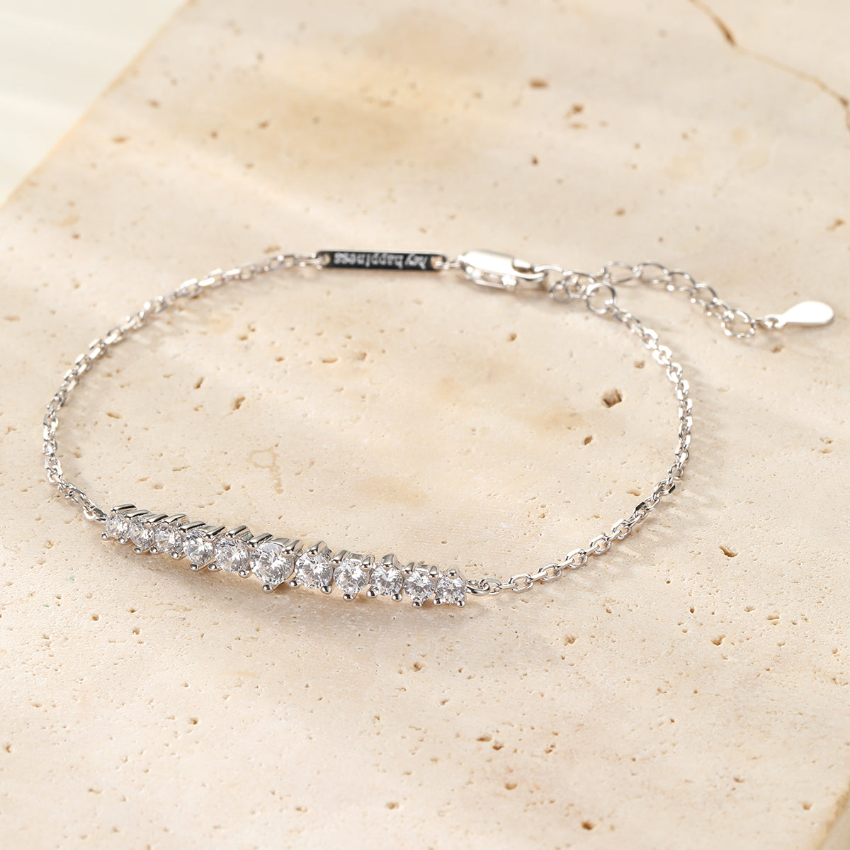 Heart Tennis Bracelet Sterling Silver