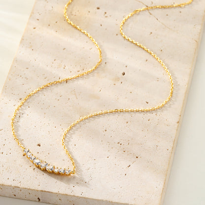 Heart Tennis Necklace Sterling Silver