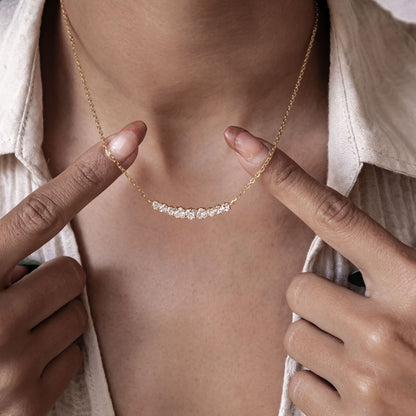 Heart Tennis Necklace Sterling Silver