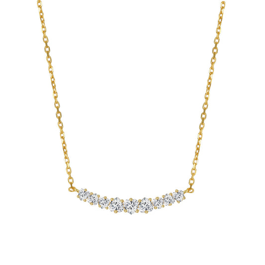 Heart Tennis Necklace Sterling Silver