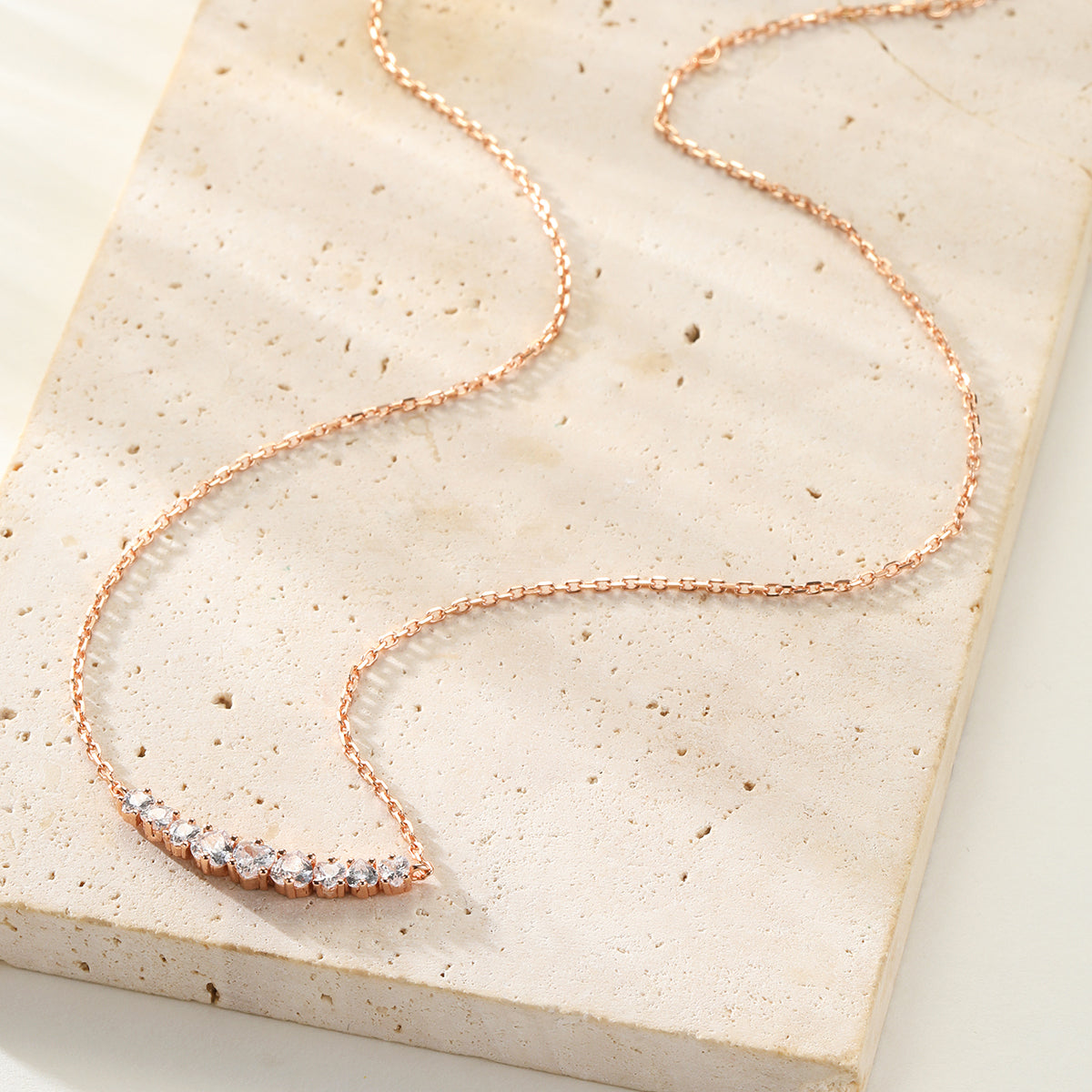 Heart Tennis Necklace Sterling Silver