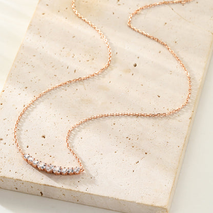 Heart Tennis Necklace Sterling Silver