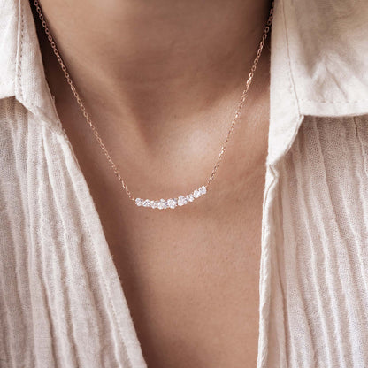 Heart Tennis Necklace Sterling Silver