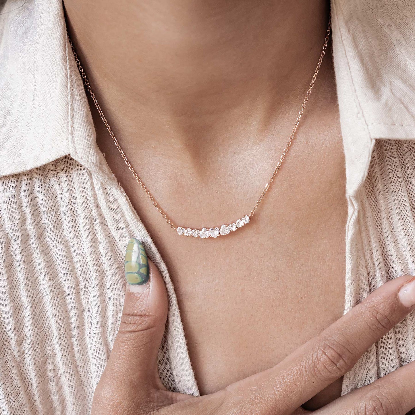 Heart Tennis Necklace Sterling Silver