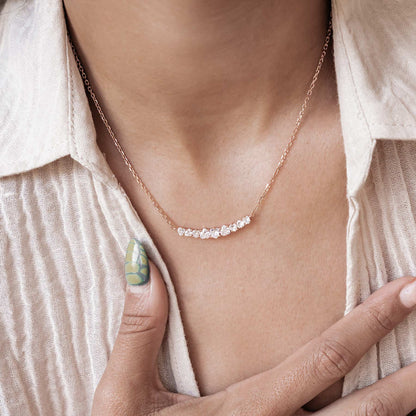 Heart Tennis Necklace Sterling Silver