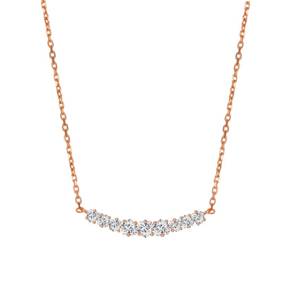 Heart Tennis Necklace Sterling Silver