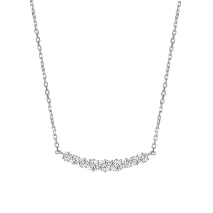 Heart Tennis Necklace Sterling Silver