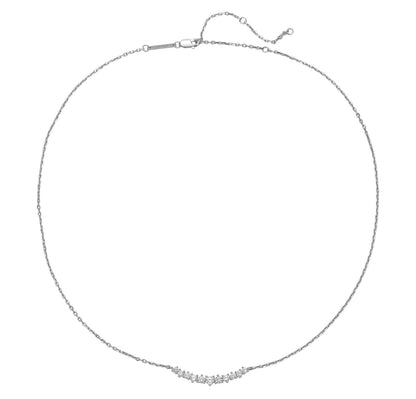 Heart Tennis Necklace Sterling Silver