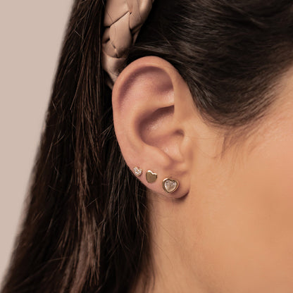 Heart Trio Stud Earring Set Sterling Silver