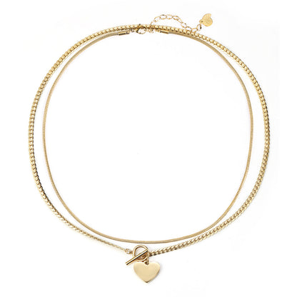 Heart and Snake Chain Necklace Set Waterproof