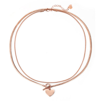 Heart and Snake Chain Necklace Set Waterproof