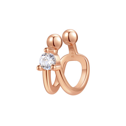 Holding Gem Ear Cuff Sterling Silver Gold