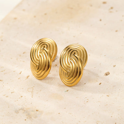 Interlocking Circles Oversized Stud Earrings Waterproof