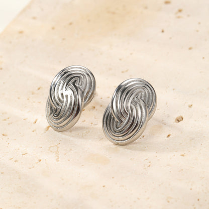 Interlocking Circles Oversized Stud Earrings Waterproof