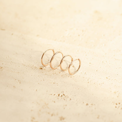Slim Hoop Earrings Set Sterling Silver