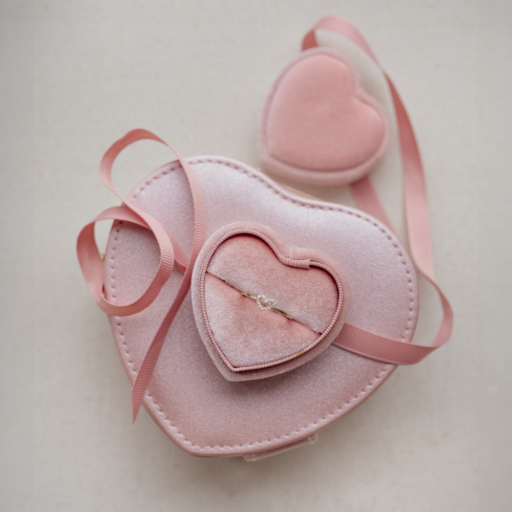 Pink Heart Jewelry Case