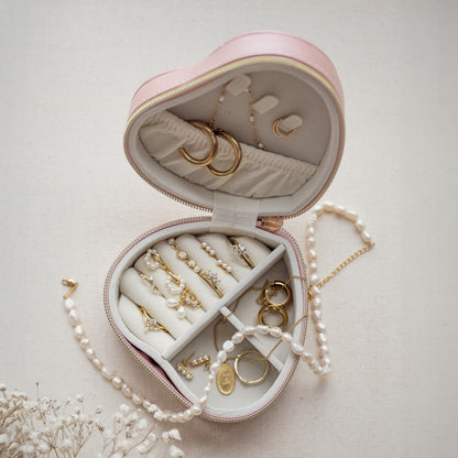Pink Heart Jewelry Case