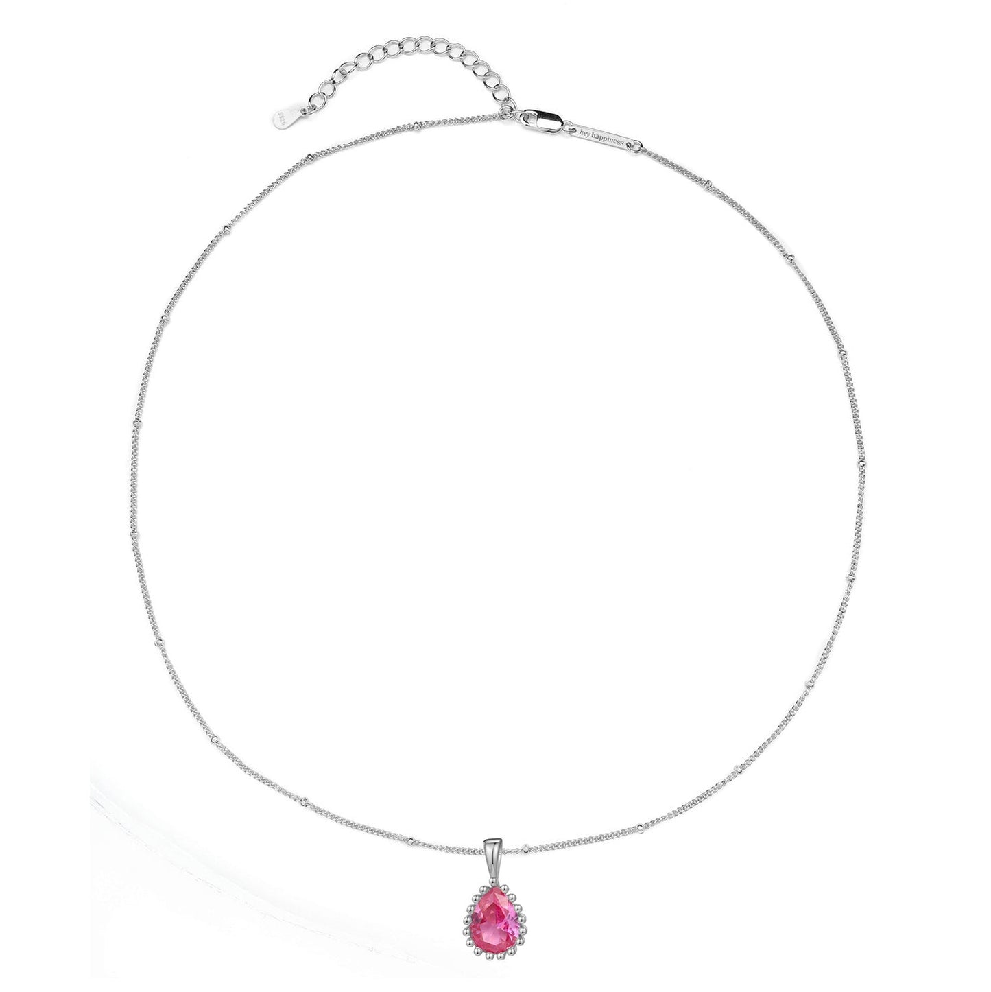 July Ruby Birthstone Necklace Sterling Silver