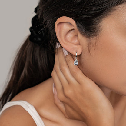 June Alexandrite Birthstone Hoop Earrings Sterling Silver