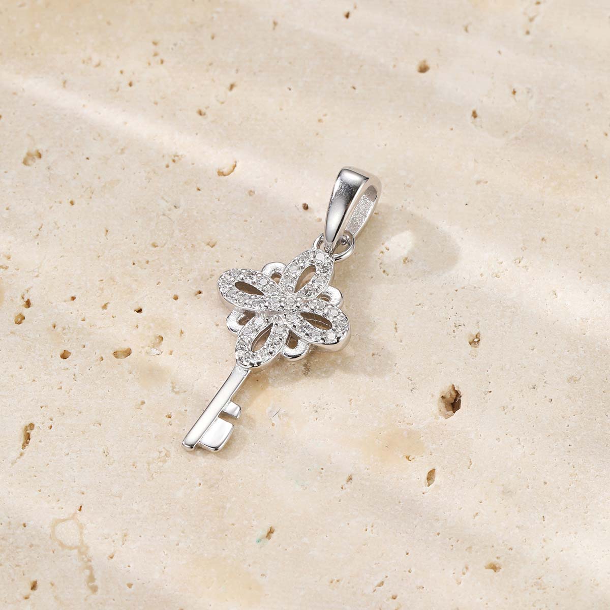 Key Pendant Necklace for New Beginnings Sterling Silver