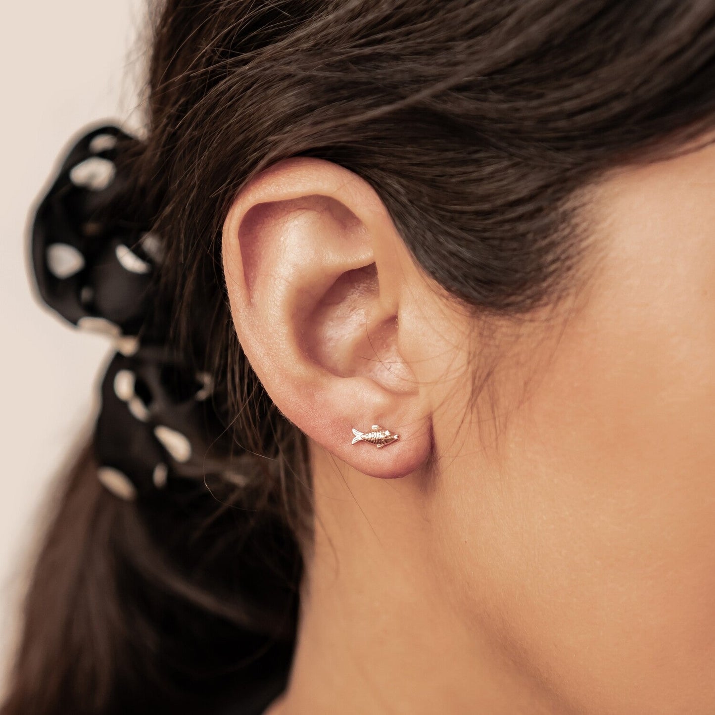 Kissing Fish Stud Earrings Sterling Silver