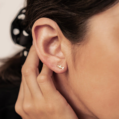 Kissing Fish Stud Earrings Sterling Silver