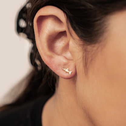 Kissing Fish Stud Earrings Sterling Silver