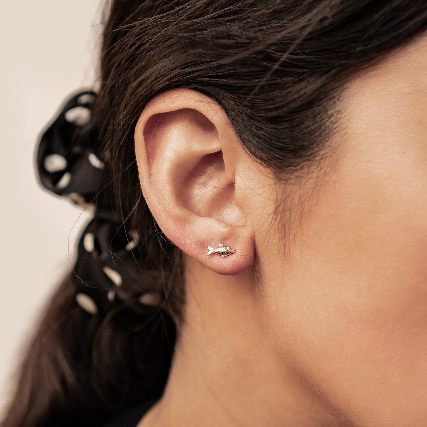 Kissing Fish Stud Earrings Sterling Silver