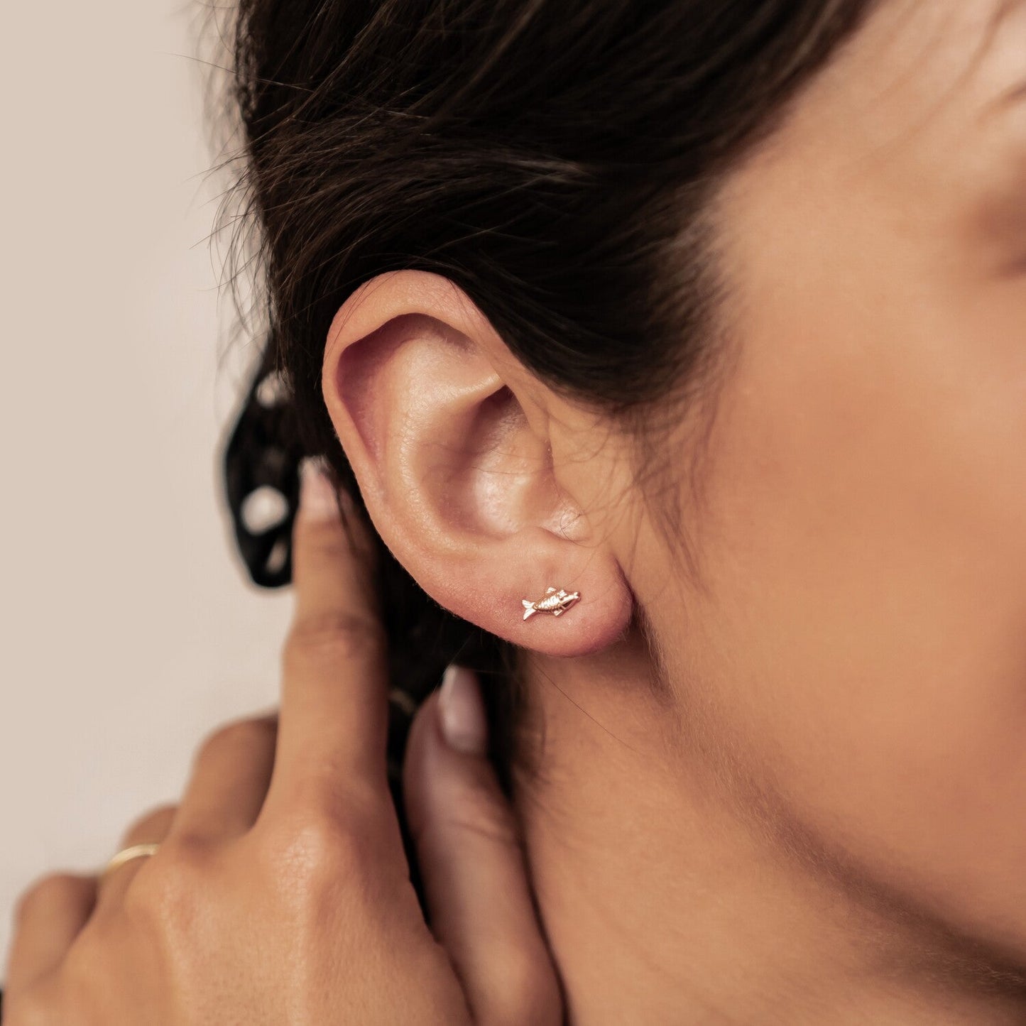 Kissing Fish Stud Earrings Sterling Silver