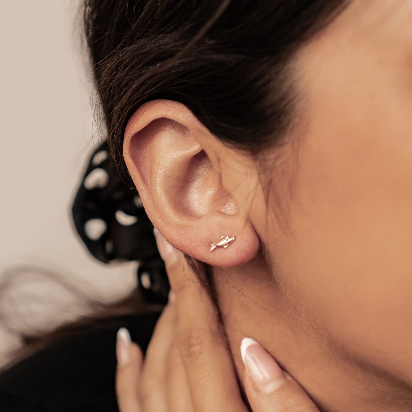 Kissing Fish Stud Earrings Sterling Silver