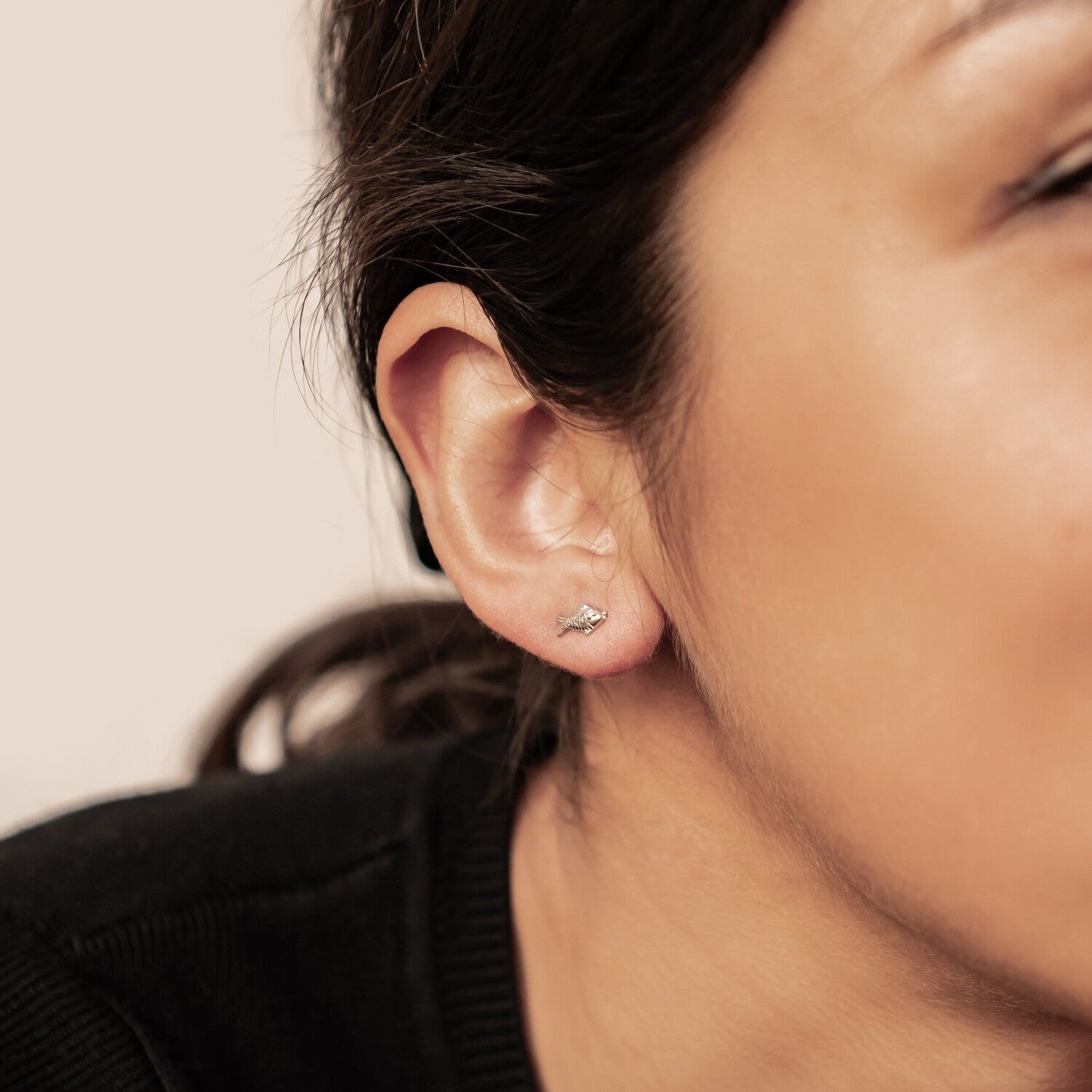 Kissing Fish Stud Earrings Sterling Silver