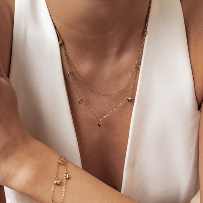 Layered Chunky Heart Necklace Waterproof
