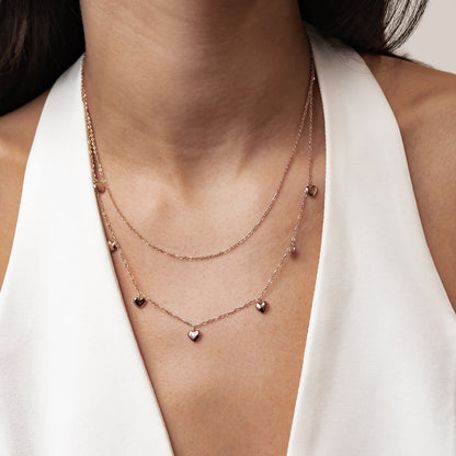 Layered Chunky Heart Necklace Waterproof