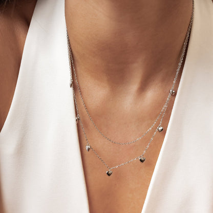 Layered Chunky Heart Necklace Waterproof