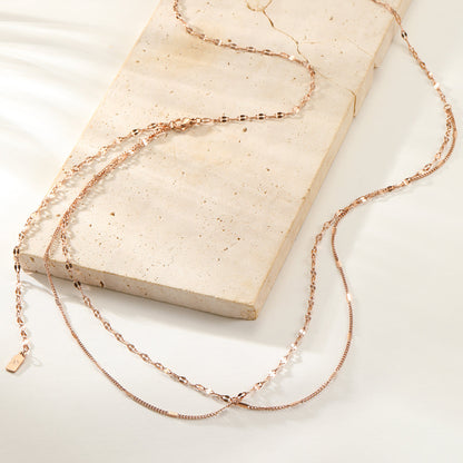 Layered Rolo and Starburst Belly Chain Waterproof