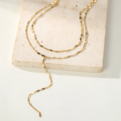 Layered Y Chain Necklace Waterproof