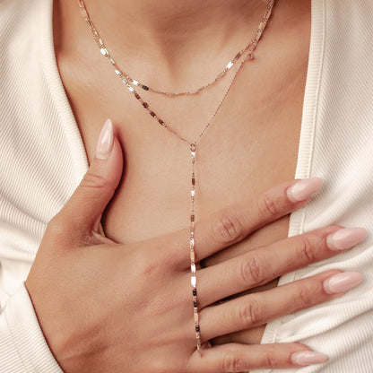 Layered Y Chain Necklace Waterproof