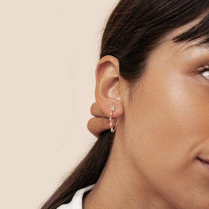 Lily Blossom Chain Earrings Sterling Silver