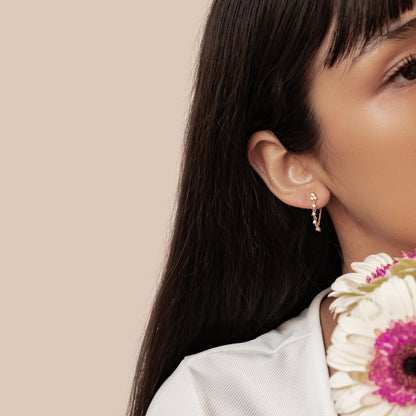 Lily Blossom Chain Earrings Sterling Silver