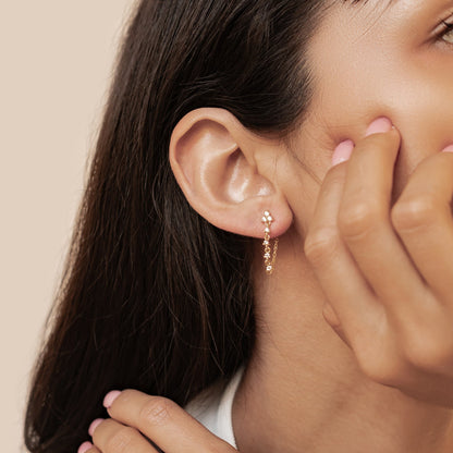 Lily Blossom Chain Earrings Sterling Silver