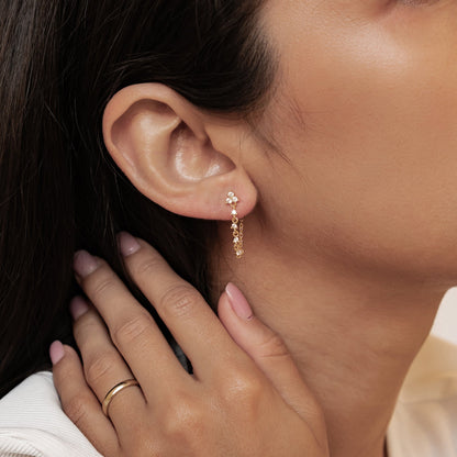 Lily Blossom Chain Earrings Sterling Silver