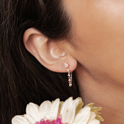 Lily Blossom Chain Earrings Sterling Silver