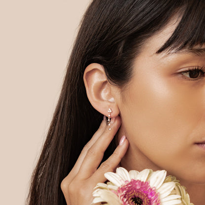 Lily Blossom Chain Earrings Sterling Silver