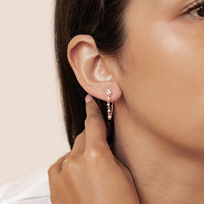 Lily Blossom Chain Earrings Sterling Silver