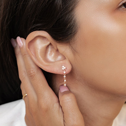 Lily Blossom Chain Earrings Sterling Silver