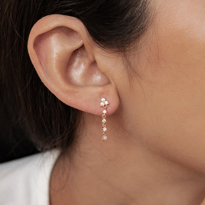 Lily Blossom Chain Earrings Sterling Silver