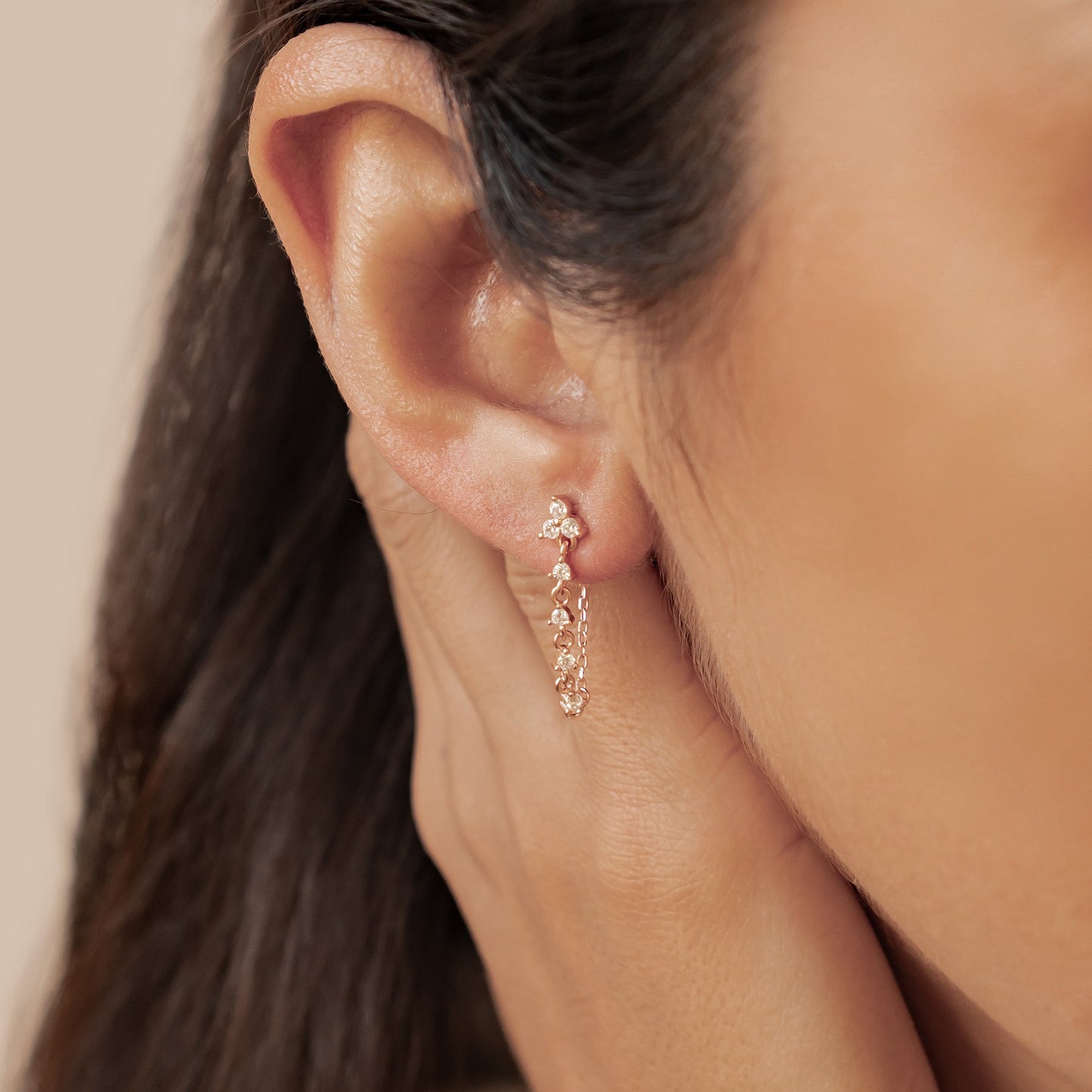 Lily Blossom Chain Earrings Sterling Silver