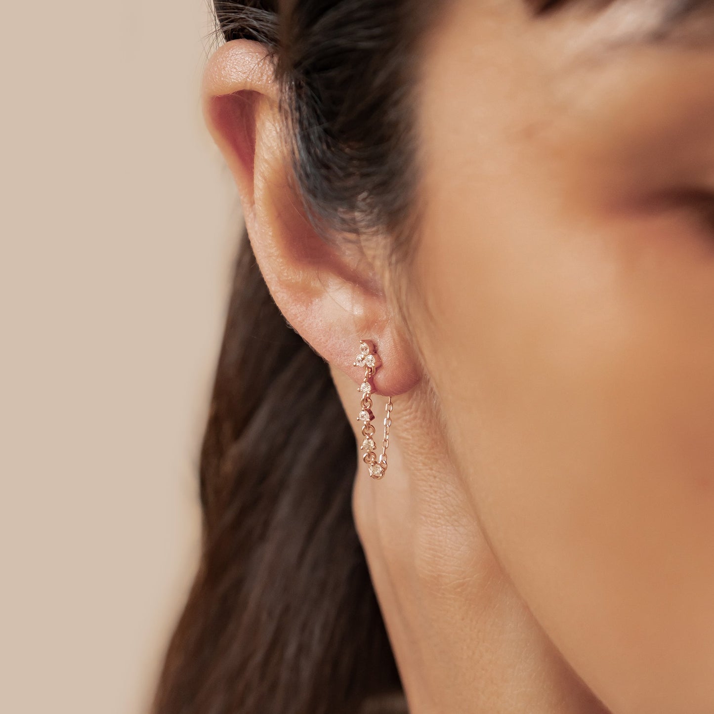 Lily Blossom Chain Earrings Sterling Silver