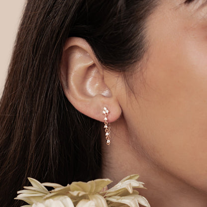 Lily Blossom Chain Earrings Sterling Silver