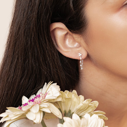 Lily Blossom Chain Earrings Sterling Silver
